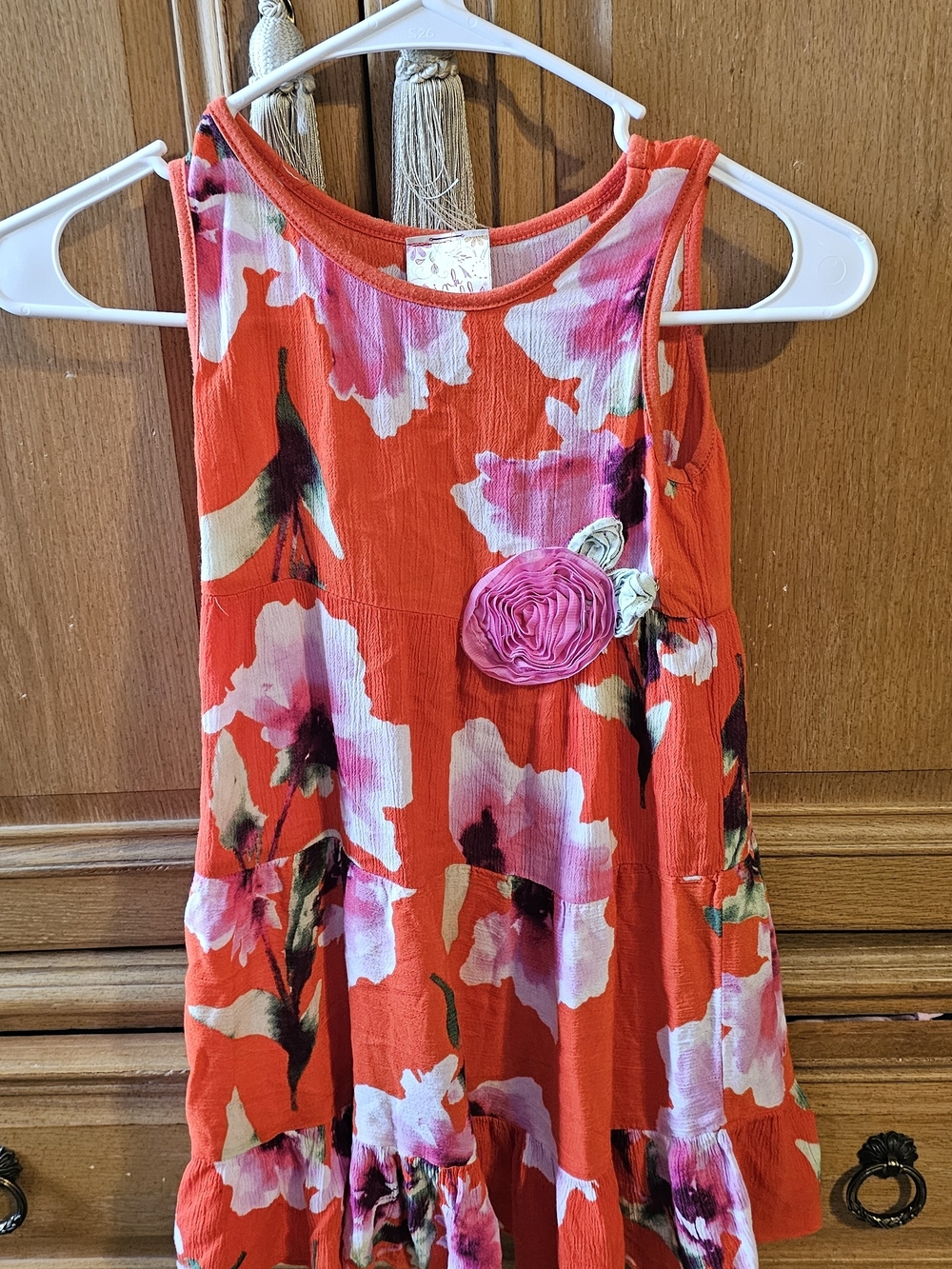 Pink Vanilla Girls Sleeveless Lightweight Floral Summer Dress Size 6